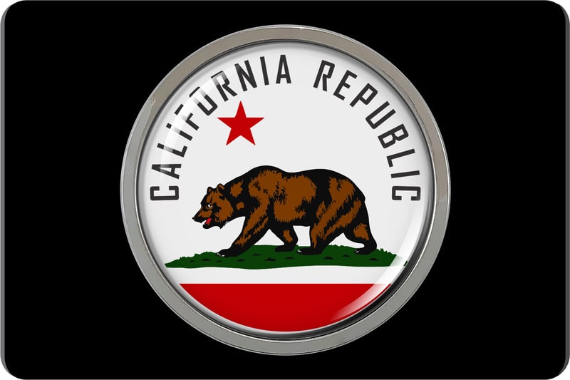 California State Flag - Tow Hitch Cover with Chrome Emblem